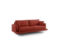 Dorian sofá moderno de tela suave y antimanchas 218 cm rojo