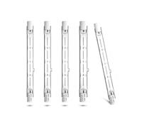DoRight 100W Foco Halógeno Lineal R7s 118mm Regulable 2800K Blanco Cálido Angulo de Haz de 360°Tipo J Lámpara Halógena de Tungsteno R7s de Ahorro de Energía AC 220-240V 1500lm (5 piezas)