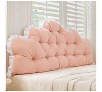 Dorm Headboard Pillow Twin XL, RuffleTufted Crown Backrest Cushion for Sitting, Reading & Loungin (Light Pink,120 * 60 * 10cm)