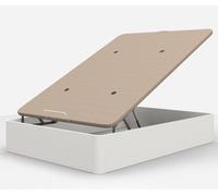 Dormidan - canape abatible de gran capacidad con esquinas redondeadas , base tapizada 3d transpirable + 4 válvulas aireación, 135x200cm blanco
