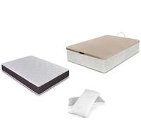 Dormidan - pack canapé abatible gran capacidad + colchón viscoelástico + almohada visco copos de regalo, 90x190cm artico