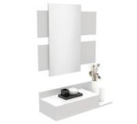 DORMIDAN- Recibidor con Espejo MOD2, Mueble de Entrada, cajón y balda en Dos Alturas