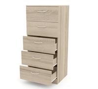 DORMIDAN- Sinfonier 5 cajones guías metálicas, cómoda Dormitorio, Altura 110cm.