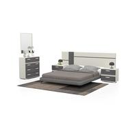 Dormitorio ataneq air 4c blanco - grafito x x cm
