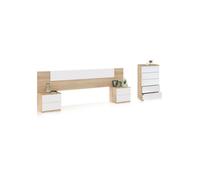 duehome - Dormitorio Akari 5C Artik white - canadian oak
