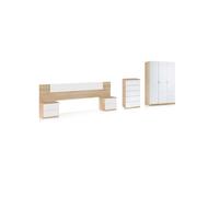 duehome - Dormitorio Akari 5C Plus Artik white - canadian oak