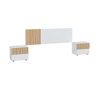 Dormitorio estilo nórdico completo muebles natur y blanco artik 91 cm