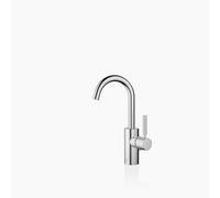 Dornbracht META Mezclador monomando de lavabo con juego de desagüe, 123 mm de proyección, caño orientable 360, 33510661-93, Color: Cromado cepillado