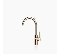 Dornbracht META Mezclador monomando de lavabo con juego de desagüe, proyección 167mm, caños giratorios 360, 33500661-26, Color: Oro claro