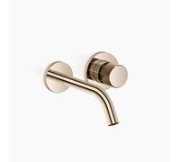 Dornbracht META mezclador monomando mural de lavabo sin juego de desagüe, proyección 190mm, caño fijo, 36860664-26, Color: Oro claro