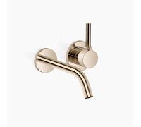 Dornbracht META mezclador monomando mural de lavabo sin juego de desagüe, proyección 190mm, rociador redondo enriquecido con aire, 36860660-26, Color: Oro claro