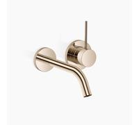Dornbracht META SLIM mezclador monomando mural de lavabo sin juego de desagüe, proyección 190mm, caño fijo, 36860662-26, Color: Oro claro