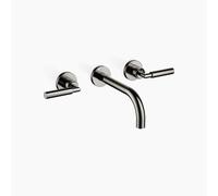 Dornbracht TARA Mezclador mural para lavabo sin juego de desagüe, proyección 190mm, kit de montaje final, 36712882-19, Color: Cromo oscuro