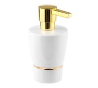 Dosificador Jabón/Reutilizable Botella para Jabón Líquido de Rayas Blanco con Oro dispensador de jabón dispensador del desinfectante con Cabeza de la Bomba Chrome cerámica Jabón for Baño Dormitorio o