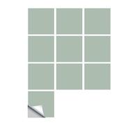 DOTBUY-SHOP Pegatinas Baldosas Cocina, Color Sólido Azulejos Adhesivos Baño 10 Piezas PVC Impermeable Autoadhesivo Paneles Decorativos para Pared para Bricolaje, Decoración (Verde,15x15cm)