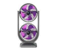 Double Head Desk Fan - Quiet Angle Rotation Air Circulation Rechargeable