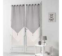 douceur d'Intérieur 1620391 - Cortinas con acabado triangular, color Blanco/Gris, talla 2 x 60 x 12 x 60 cm