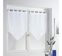 Douceur D'Intérieur - 1622328, Par De Visillo Pompon Presilla, 2 X 60 X 90 Cm, Lissea, Visillo Arena, Blanco