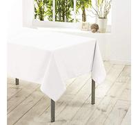 Douceur D'Intérieur - 1720206, Mantel Rectangular, 140 X 250 Cm, Essentiel, Poliéster Liso, Blanco