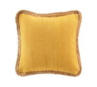 Douceur d'Intérieur akina - cojín con Funda extraíble (45 x 45 cm) Ocre, algodón y poliéster con Yute