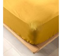 Douceur d'Intérieur Biolina Sábana Bajera, 160 x 200 cm, 100% algodón, orgánica, Ocre