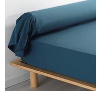Douceur d'Intérieur Funda de Traversin (85 x 185 cm) Percaline Azul, Percal de Algodón