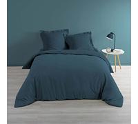 Douceur d'Intérieur Funda nórdica (240 x 220 cm) Percaline Azul, Percal de Algodón