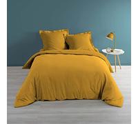 Douceur d'Intérieur Funda nórdica (240 x 220 cm) Percaline Ocre, Percal de Algodón