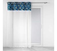 Douceur d'Intérieur Interior, Visillo con Ojales 140 x 240 Cm Azul, Velo Arenado con Top Terciopelo Imp Oro, Clarina