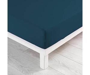 Douceur d'intérieur Jersey Uni Jersy - Funda para 2 Personas, 160 x 200 cm, Color Azul