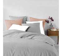 Douceur d'Intérieur Juego de Cama 1644242 - Juego de Cama (3 Piezas, 260 x 240 cm, Gris, 100% algodón, Linette