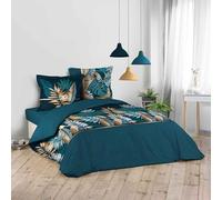 Douceur d'Intérieur - Juego de Cama de 3 Piezas (260 x 240 cm), Color Azul