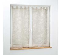 Douceur d'Intérieur Karla - par de visillos con Trabillas (2 x 60 x 120 cm) Topo, Velo Tejido aplicado