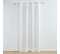 Douceur d'Intérieur Karla - Visillo con Ojales (140 x 280 cm) Blanco, Velo Tejido con Aplique