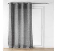 Douceur d'Intérieur Loulaine - Visillo con Ojales (140 x 280 cm) Negro, Efecto Lana