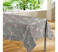 Douceur d'Intérieur Mantel Rectangular (140 x 240 cm) Anemone Gris, PVC Impreso