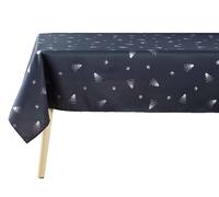Douceur d'Intérieur - Mantel, Rectangular, 150 x 240 cm, Abeto, Azul Marino y Plateado, poliéster Estampado Metalizado