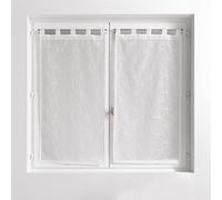 Douceur d'Intérieur Olympia - Par de visillos, con Trabillas, 2 x 60 x 160 cm, Bordados, Arena, Blanco