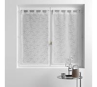 Douceur d'Intérieur Olympia - Par de visillos, con Trabillas, 2 x 60 x 160 cm, Bordados, Arena, Gris