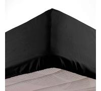 douceur d'intérieur Oscar - Sábana Bajera (90 x 190 cm) Negro, Microfibra, Lisa