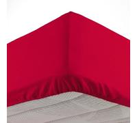 Douceur d'intérieur Oscar - Sábana Bajera (90 x 190 cm) Rojo, Microfibra, Lisa