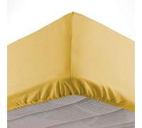 Douceur d'Intérieur Oscar - Sábana Bajera, de Microfibra Lisa, para Cama de Matrimonio, 100% poliéster, 140 x 190 cm, Miel