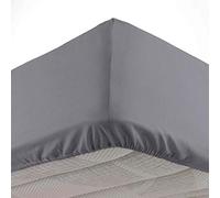 Douceur d'Intérieur Oscar - Sábana Bajera, de Microfibra Lisa, para Cama de Matrimonio, 100% poliéster, 140 x 190 cm, Antracita