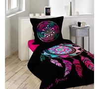 Douceur d'Intérieur PORTE BONHEUR - Juego de funda nórdica (algodón, 140 x 200 cm), multicolor
