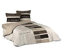 Douceur d'Intérieur So Natural - Juego con funda de edredón y 2 fundas de almohada, algodon, estampado, Multicolor, 240 X 220 cm