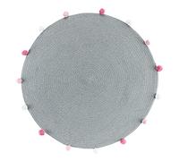 Douceur d'Intérieur suavidad Interior, Alfombra Redonda (diámetro 90 cm) Pompomparty Gris, Polialgodón