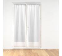 Douceur d'Intérieur Suavidad Interior, Par Recto Passe-Tringle (2 x 70 x 240 cm) Chifón Blanco, Velo Arenado con Top Pompons