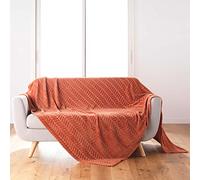 Douceur d'Intérieur Suavidad Interior, Plaid (180 x 220 cm) Arya Terracotta, Franela Relief