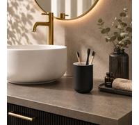 Douceur d'Intérieur suavidad Interior, Vaso (diámetro 7.3 x 9.5 cm) Mambo Negro, Gres Soft Touch
