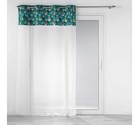 Douceur d'Intérieur Suavidad Interior, Visillo con Ojales (140 x 240 cm) Clarina Esmeralda, Vela arenada Acabado Top Terciopelo Impreso Oro